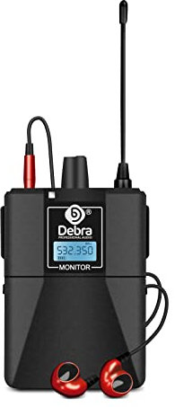 D Debra Audio Pro ER-102 UHF Sistema de Monitor intraauricular inalámbrico de un Solo Canal Receptor para Escenario, Estudio de grabación, músicos (Sólo 1 Bodypack)