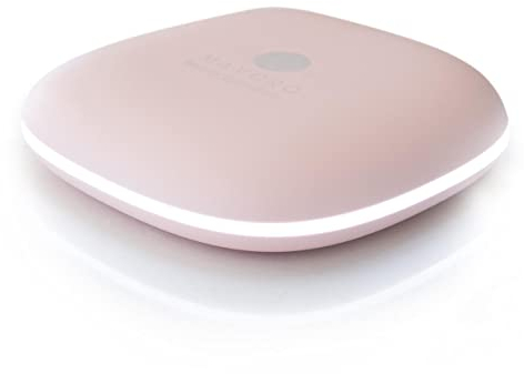 Miroir de Maquillage de Voyage Éclairé par LED, Rechargeable, Amplification 1X/10X - LED Lumière Diurne, Miroir de Poche Ou de Sac à Main, Petit Miroir de Voyage, Capteur Tactile, USB (Rose Céleste)