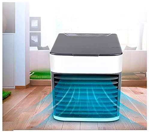 FDCQDL Enfriador De Aire PequeñO, Ultra Silencioso Ventilador con Hielo Bajo Consumo - Utilice Solo Agua Limpia Enfriador De Aire Portatil, para Cualquier HabitacióN, Oficina, Viajes, Camping