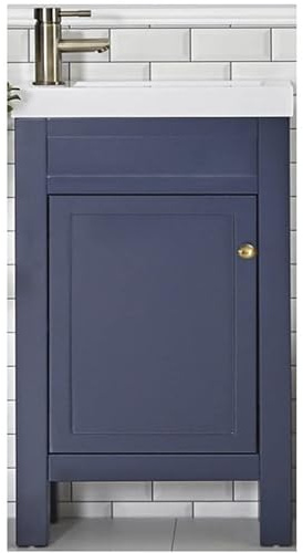 Milano Aston Navy Blue 400mm Bathroom Vanity Unit Basin Round Gold Handle