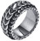 FLHEART Drachen Band Ring Herren - Edelstahl Antike Weinlese Gotisch Punk Ring, Cool Drache Schuppen Texturierter Wikinger Ring für Männer, Glücks Amulett Schmuck Geschenk,Größe 57 (18.1)