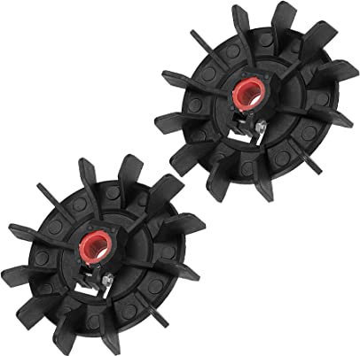 PATIKIL 116mmx14mm Motore Ventola Lama Rotonda Forma Alesaggio Nero Ingegneria Plastica con 12 Palette, Nero 2pz