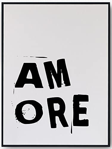 JOPRICO Poster Amore - Sprüche Poster - Liebe Poster auf italienisch - schwarzweiß s/w Größe A4 (21x29,7 cm)