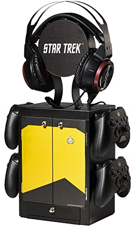 Numskull Star Trek Gelb Gaming Locker, Controller Halter, Headset Ständer für PS5, Xbox Series X S, Nintendo Switch - Offizielles Star Trek Merchandise