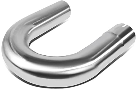 DNA MOTORING ZTL-PP-30-180-SS 180 Grad U-Bogen DIY Custom Morrel Auspuffrohr, 7,6 cm Außendurchmesser, universelle Passform, polierte Oberfläche
