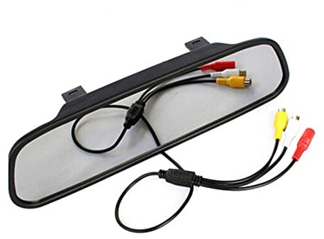Comphic Espejo Retrovisor de 4,3 Pulgadas, Pantalla LCD HD para Coche, Pantalla de DVD, CáMara de Marcha AtráS,