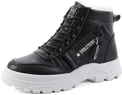 Yeeteepot Damen Winterstiefel Warm Winterschuhe Schwarz 44 EU = 45 CN