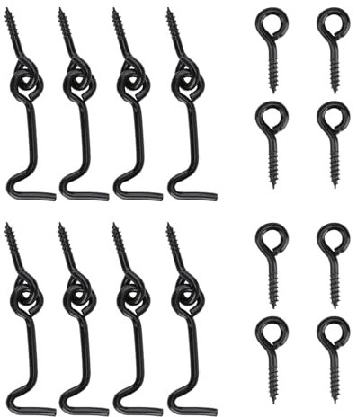 Hook and Eye Door Catch, Door Hook and Eye Latch, 2inch Cabin Hook, Hook Locks for Doors Window Garage Gate Pack of 8