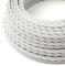 HALOTEC Cable textil electrico trenzado Blanco 5 metros | Cable textil lampara 2 hilos 2x0 75mm2 | Cable tejido iluminacion | Rollo Hilo Cable de tela funda textil | Color Blanco