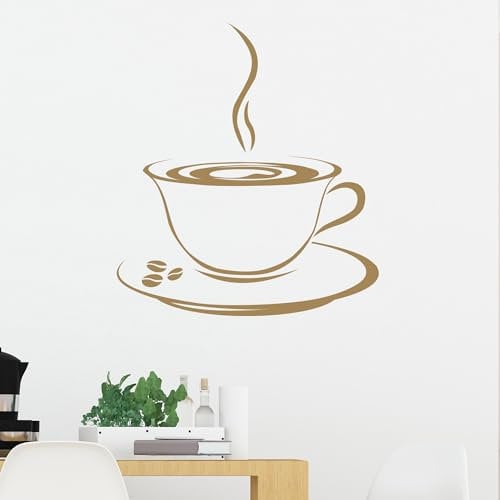 GRAZDesign Wandtattoo Kaffee Tasse Coffee Wandaufkleber Küche Esszimmer Cafe Deko selbstklebend - 56x50cm / mint