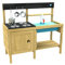 TP Toys Junior Chef Wooden Mud Kitchen With Working Tap & Sink - FSC Certified Timber. Includes A 4 Ring 'hob, An 'oven, and Splash Tub. Perfect For Sand Play, 2 Roomy Shelves Age - 3 Years +