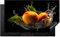 KitchenYeah© Protezione Piano Induzione 90x52 cm Cucina Copri Fornelli Proteggi di Cottura Antiscivolo Tappetino Mango - Frutta - Acqua - Nero - Foglie