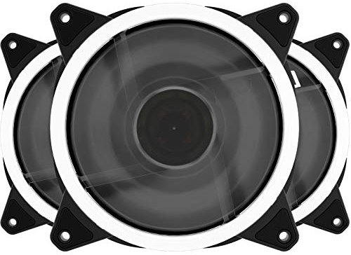 upHere 120mm White LED Computer Case Fan Silent Fan for Computer Cases, CPU Coolers, and Radiators Ultra Quiet, Premium Edition,3-Pin 3 Pack/W12CM3-3