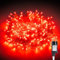 Gresonic Lichterkette Außen 40m 400LED, Rot Lichterkette Außen Strom mit Timer Speicherfunktion, Transparente Kabel, Wasserdicht beleuchtung für Außen Innen Garten Baum Weihnachten