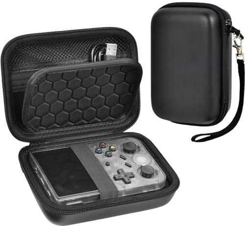 BeisDirect Hard Carrying Case for Anbernic RG35XX RG353V RG353VS Handheld Game Console Portable Hard EVA Case Travel Storage Bag Game Accessories (Black-)