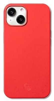 Wave Case iPhone 13 Mini Phone Case - Eco-Friendly Wheat Straw Phone Case with Shock-Absorbing Corners | 2mm Raised Lip | Ultra-Thin Design, 360° Protection | Red