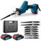 Reciprocating Saw,21V Cordless Reciprocating Saws,0-4000 RPM Variable Speed Electric Saw with 8 Saw Blades,Tool-Free Blade Change,2x2.0Ah Batteries Electric Saws to Cut Wood Metal PVC
