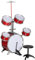 AIYAPLAY Set Batteria per Bambini da 5 Pezzi con Grancassa con Pedale, Tamburi, Piatto e Sgabello, Gioco Musicale per Bambini da 3-6 Anni, Rosso