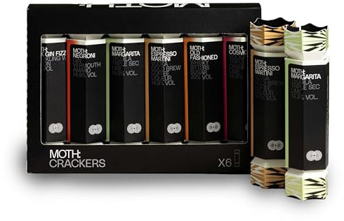 MOTH: Cocktails Cracker Variety Gift Pack, Ready to Drink Cans, Mixed Set of 6, Margarita, Espresso Martini, Cosmpolitan, Negroni, Old Fashioned, Pink Gin Fizz, Premium Quality Bar Strength