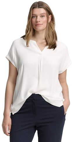 TOM TAILOR Damen 1047164 T-Shirt, 10315 - Whisper White, 52 Große Größen EU