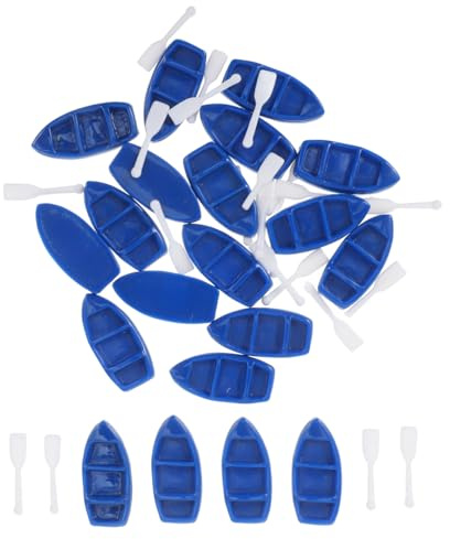 LALAFINA Ensemble de bateau miniature en résine pour projets de bricolage, fournitures de jardin féérique, décoration de gâteau de piscine, mini bateau à voile, bleu