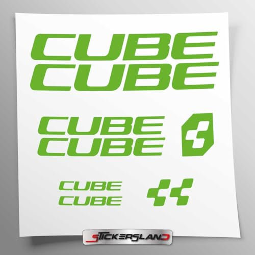Aufkleber-Set kompatibel mit Rahmen MTB Mountainbike und Helm | Decals Aufkleber für Fahrrad Schriftzug Logos | Stickersland® – CB (grün glänzend)
