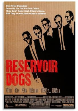 nuomesc Reservoir Dog Poster Poster Dekorative Malerei Leinwand Wandkunst Wohnzimmer Poster Schlafzimmer Malerei 12x18inch(30x45cm)