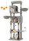 Feandrea Grand Arbre à Chat, Tour à Chat de 190,7 cm de Haut, Multi-Niveaux, avec 2 Niches, 2 Paniers, 5 Griffoirs, Toilettage Autonome, Perchoir, Hamac, Gris Tourterelle PCT183G01