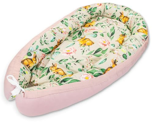 LULANDO® Babynest - Standard 100 von Oeko-Tex - multifunktionales Kuschelnest für Babys und Säuglinge - Nestchen - Reisebett - 100% Baumwolle - antiallergisch - hergestellt in der EU