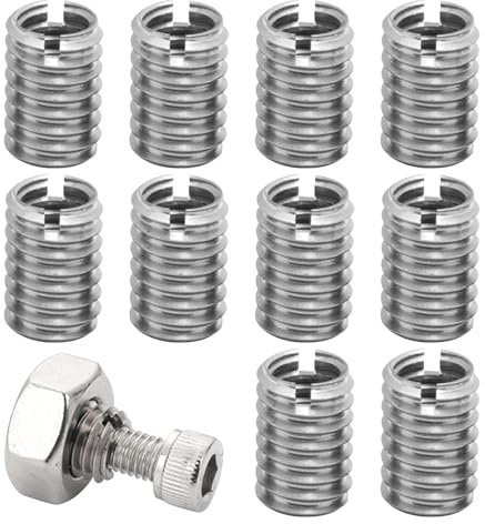 Rixotix 10 Pezzi Adattatore Filettato M10 M8, Inserto Filettatura M10 su M8, Dado di Montaggio Manicotto Filettato, Vite Strumento di Conversione di Riduzione per