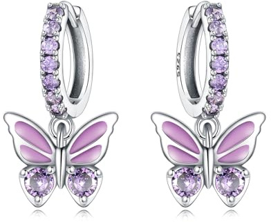 CYCUFF 925 Sterling Silber Hoop Ohrringe Bunte Cubic Zirkonia Schmuck Ohrringes für Frauen Set Ohrring Geschenke für Sie