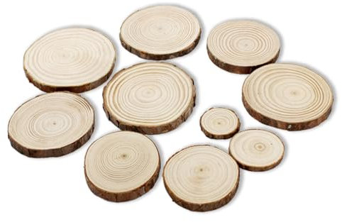 Natural Unfinished Wood Slices,60 Pcs Wooden Log Circles with Bark and No Hole Small Wooden Circles for Craft Tree Log Slice for DIY Arts and Crafts,Christmas Ornaments and Decorations