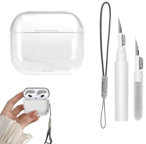 LQIOACU Airpo ds 4 case Mit Lanyard und Reinigungsstift, Air pods4 hülle, Case airpo ds 4, Airpo ds 4 hülle durchsichtig