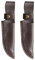sourcing map 2pcs Knife Sheath 8.46 Length Genuine Leather Carry Folding Knife Sheath for Outdoor Climbing Camping Cycling and Hiking, Deep Brown
