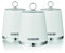 SWAN Elegance SWKA18533WHT Set of 3 Kitchen Storage Canisters for Tea, Coffee, and Sugar with Textured Gloss Finish and Stainless Steel Accents, 1.3L, White