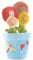 Hintyne 1 Set Flower Measuring Spoons, Ceramic Cactus Measuring Spoons Set In Pot, Decorative Flower Measuring Ladles and Cup Set, Cute Measuring Ladles for Home, Blue