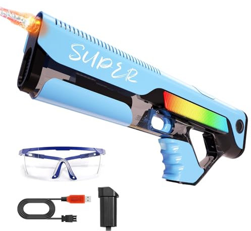 Wasserpistole Elektrisch,Automatische Wasserspritzpistole für Erwachsene Kinder,8-10 M Großer Reichweite Wasserpistole Spielzeug,Hoher Kapazität Wasserpistole,Sommerspielzeug für Pool Garten Strand