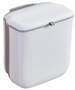 Grillix Cestino da Parete, Secchio Spazzatura con Coperchio per Rifiuti Alimentari, da Appendere da Attaccare all’ Anta Armadio, per Mobile da Cucina, Sotto Lavello