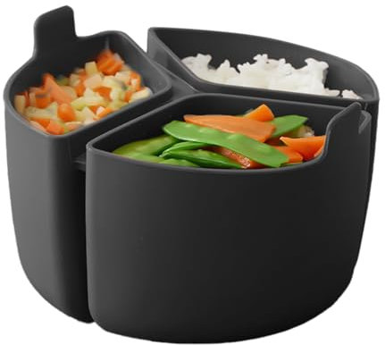 Sleeve - Cooking Individual Silicone Inserts, Silicone Cooking Pots - Split Stew Insert - 3 Compartments Cooking Accessories, Heat Resistant, For Preparation
