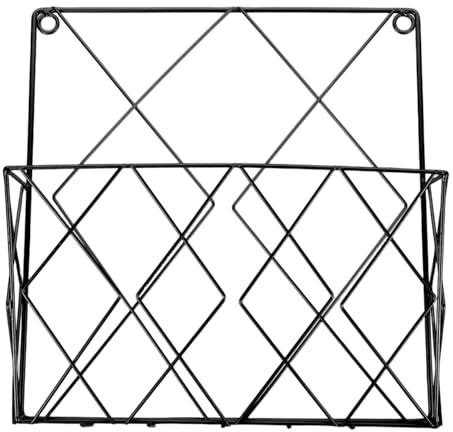 Warmhm Wall Mounted Magazine Rack Metal Wire Wall Book Holder for Newspapers Magazines and Books Space Saving Hanging Storage Organizer 10.43 X 10.04 X 2.76 in