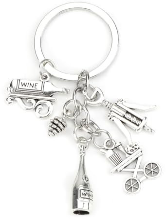 Schlüsselanhänger Frauen Wein Zubehör mit Weinglas-Anhänger, Trendiger Flaschen-Schlüsselanhänger, Geschenk Freundin Geburtstag, Geschenke für Weinliebhaber und Einschulung Geschenk Personalisiert