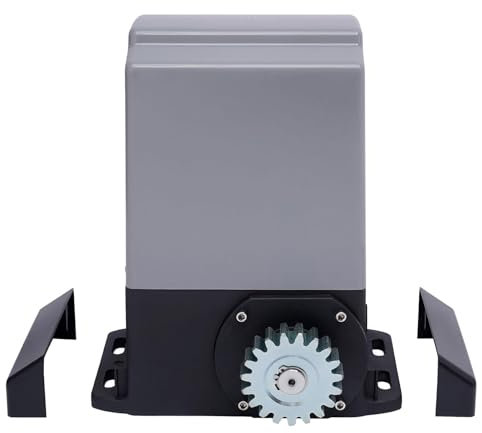 YUNRUX Torantrieb Set 800KG Belastung Automatischer Schiebetoröffner 2 Fernbedienungen Hoftorantrieb Infrarot-Sensor Elektrisch Schiebetorantrieb Drahtlose Passwortsperre Warnungs-Licht +6M Zahnstange