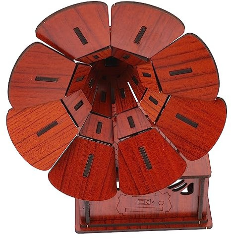 Yardwe Puzzle Gramophone Bois Jouet Puzzle pour Garçon Fille Soi-même Décoration Intérieur