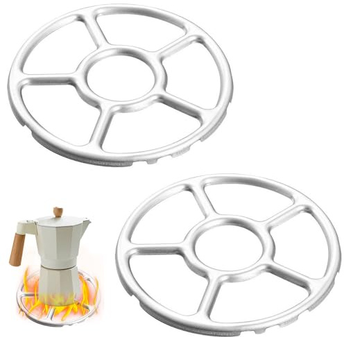 JUGUTA 2 Pièces Réducteur Gaz En Métal Pour Plaque De Cuisson - 15.5Cm Diagonale - Support Universel Pour Carafes Et Petits Récipient