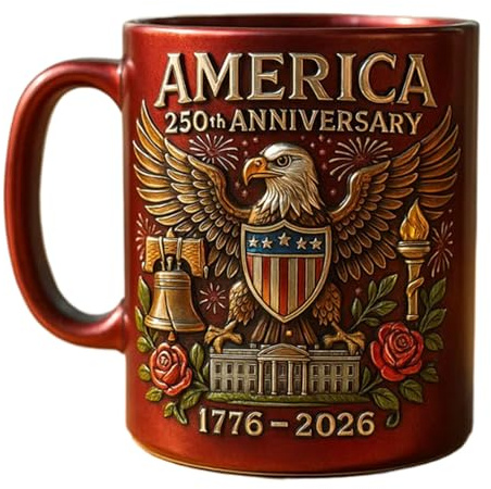 U.S. 250th Anniversarys Commemorative Mug, Marine Corps/Army/Navy Collection Ceramic Cup, Guarding Eagle Flag Logo, Militarys Theme 3D Mug, Ideal Gi-ft for Veteran Patriotic E'nthusiast Militarys Fan