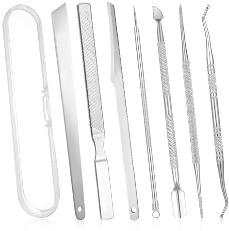 7 Pack Ingrown Toenail Tool Pedicure Tools for Feet, Stainless Steel Toenail Removal Kit, Professional Surgical Manicure Treatment Pedicure Tools for Feet Under Nail Cleaner Correction Polish Pain