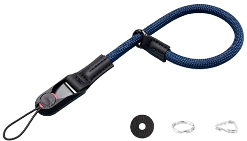 VKO Kamera Handschlaufe Kameragurt Handgelenk-Schlaufe | Schnellverschluss-Trageschlaufe geeignet für DSLR SLR oder spiegellosen Kameras (Marineblau)