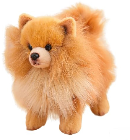 HOMEXYLYL Pomeranian Kuscheltier, Lebensechter Plüschtier Welpe Süß Flauschig für Kinder Erwachsene Hundeliebhaber Und Geburtstagsgeschenke(Pomeranian)