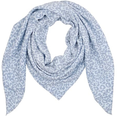 MIRROSI Damen Musselin Halstuch Made in Italy mit Leoprint oder Unifarben – Leichtes Dreieckstuch für Frühling & Sommer, Baumwolle, 200x80 cm