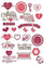 Aurora Bomboniere d'Autore Aufkleber I Love You Herzen I Love You 24pz Blatt 24cmX34cm Liebespaar Auto Motorrad Schrank